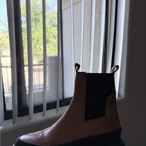 Women’s Tan and Black Chelsea Boots